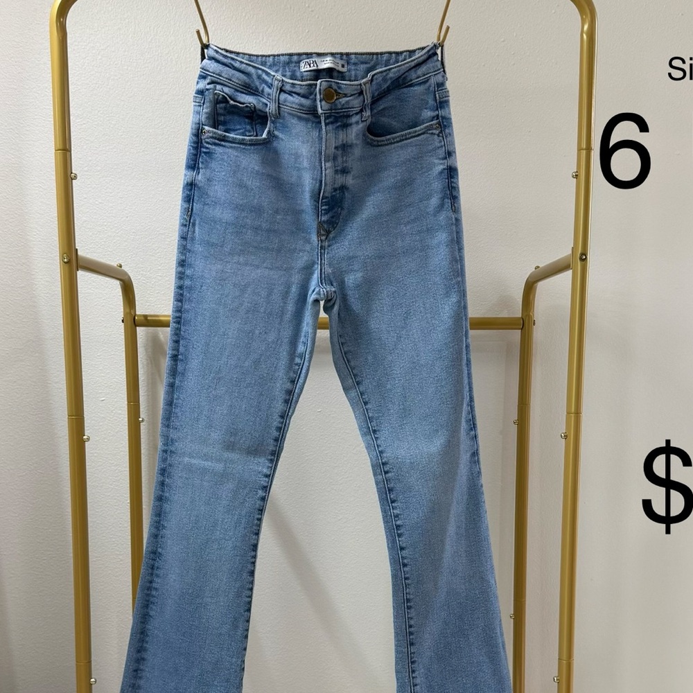 Zara Light Blue Flare Jeans